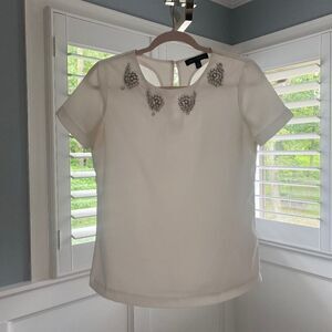 Banana Republic jewel embellished short sleeve top